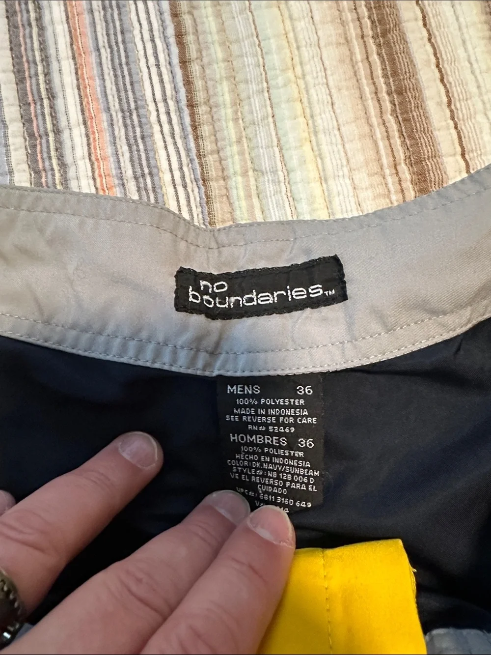 No Boundaries Navy and Yellow Flame Board Shorts